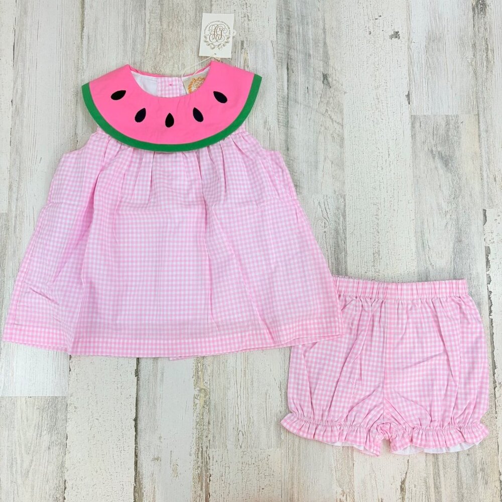 The Beaufort Bonnet Company Watermelon Tabitha's Teacher's Pet Set 4T NWT